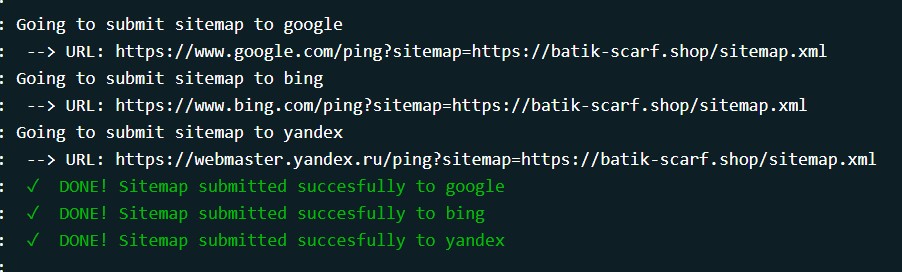Sitemap xml is generated with each build of the project and sends requests to Google 